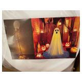 Set of 2 Halloween Ghost Yard Decorations with Warm Lights