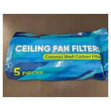 Set of 5 Coconut Shell Carbon Ceiling Fan Filters