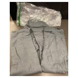 Gray Textured Open Blanket or Maybe Curtain Fabric, Very Large