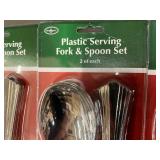 Set of 8 Plastic Serving Fork and Spoon Sets