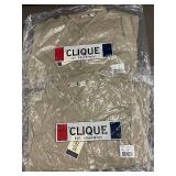 Set of 2 Clique XL Button-Down Shirts in Beige