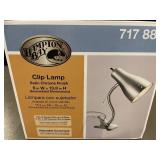 Hampton Bay Clip Lamp with Adjustable Gooseneck - Satin Chrome Finish