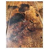 Antique Rustic Wooden Trestle Farmhouse Table with Worn Patina
