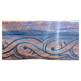 Antique Rustic Wooden Trestle Farmhouse Table with Worn Patina