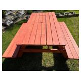 Outdoor Picnic Table with Covered Ice Trough