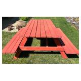 Outdoor Picnic Table with Covered Ice Trough