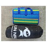 Set of 2 Neso Stripe Beach Chairs with Accessories