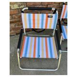 Set of 2 Neso Stripe Beach Chairs with Accessories