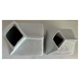Set of 2 Â Creekview Home Emporium Ceramic Milk and Cream Carton Vases