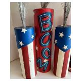 Set of 4 Pier One Patriotic Themed Decorative Firecracker Centerpieces