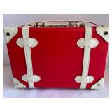 Streamline Luggage Set: Vintage-Inspired Red and Ivory Hard Case