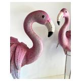 Pair of Vintage Metal Flamingo Lawn Ornaments