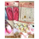 Baby Shower Decoration Set with Hanging Mobile, Balloons, Banners, and Accessories