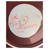 Masquerade Ink Signed Mosaic Plate, Wire Bird Stand, Assorted Straws, and Ice Ball Makers Set