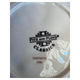 Decorative Easter Collection: Dept 56 Rabbit Sculpture, Silver Platter, and Fitz and Floyd Bunny Plate