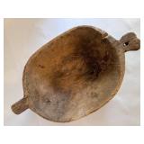 Vintage Primitive Hand-Carved Wooden Dough Bowl