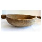 Vintage Primitive Hand-Carved Wooden Dough Bowl
