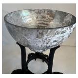 Set of 3 Metal Claw Decorative Goblets with Glass Bowls