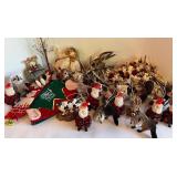 Collection of Holiday Forest Animal Ornaments, Antlers and Popcorn Garland