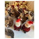 Collection of Holiday Forest Animal Ornaments, Antlers and Popcorn Garland