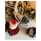 Collection of Holiday Forest Animal Ornaments, Antlers and Popcorn Garland