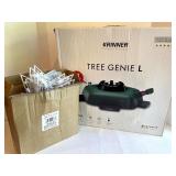 Krinner Tree Genie L Christmas Tree Stand and 100 Clear Twinkling Star Lights