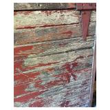 Vintage Barn Wood Door Headboard with Original Red Paint