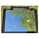 Antique Wall Mirror with Dark Wood Frame