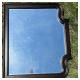 Antique Wall Mirror with Dark Wood Frame