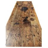 Antique Rustic Wooden Trestle Farmhouse Table with Worn Patina