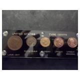 US Type Cents Large, Flying Eagle, Indian, Lincoln Wheat & Lincoln Memorial