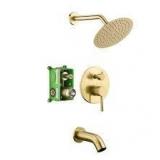 SUMERAIN 1-Handle 1-Spray Tub and Shower Faucet 1.8 GPM in Brushed Gold (Valve Included)   Customer Returns See Pictures