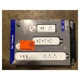 Commercial Electric 4 ft. Multiple Outlet and Wall Mounted Surge Protector Set (3-Pack)  Customer Returns See Pictures