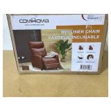 COMHOMA Push Back Recliner with Thick Padded Seat, Brown