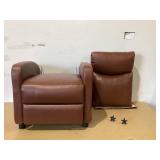 COMHOMA Push Back Recliner with Thick Padded Seat, Brown