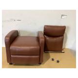 COMHOMA Push Back Recliner with Thick Padded Seat, Brown