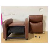 COMHOMA Push Back Recliner with Thick Padded Seat, Brown