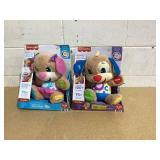 LOT OF 2 Fisher Price Laugh & Learn Smart Stages Puppy Plush
