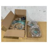 GreenLife Soft Grip Healthy Ceramic Nonstick 16 Piece Kitchen Cookware Pots and Frying Sauce Pans Set, PFAS-Free, Dishwasher Safe, Turquoise