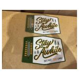 LOT OF 2 Open Road Brands Stay Awhile Metal Wall Thermometer