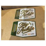 LOT OF 2 Open Road Brands Stay Awhile Metal Wall Thermometer