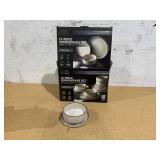 Thyme & Table 12-Piece Cream Ribbed Stoneware Dinnerware Set, Service for 4, Aden Collection