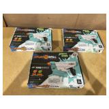 LOT OF 3 Splat-R-Ball Dude Perfect Gel Water Bead Full Auto Blaster Kit Glow-in-the-Dark Green