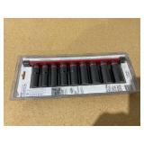 Milwaukee Tool 9 pc. SHOCKWAVE Impact Duty 1/2 in. Drive SAE Deep Well 6 Point Socket Set