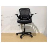 Mainstays Ergonomic Mesh Back Office Chair with Flip Up Arms for Adults, Black Fabric