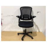 Mainstays Ergonomic Mesh Back Office Chair with Flip Up Arms for Adults, Black Fabric
