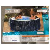 SaluSpa Hollywood AirJet Inflatable Circle Hot Tub Spa with Color-Changing LED Lights 4-6 Person with Pump #P08411