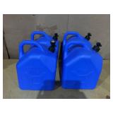LOT OF 4 Scepter Flow Control 5 Gallon Water Jug with Spigot, Leak-Proof Heavy Duty Water Can for Camping Supplies