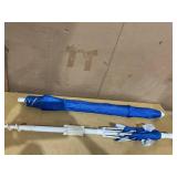 Mainstays 7 Feet Vented Beach Umbrella with Table, w/Tilt and Built-in Sand Anchor