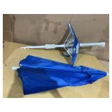 Mainstays 7 Feet Vented Beach Umbrella with Table, w/Tilt and Built-in Sand Anchor